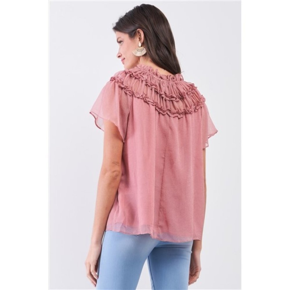 Rose Ruffle top - Picture 2 of 3